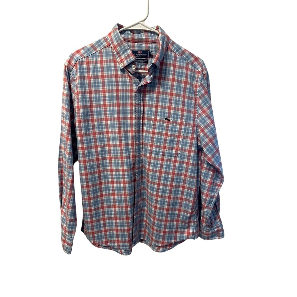 Men’s Vineyard Vines Plaid Button Up Shirt. Size Medium